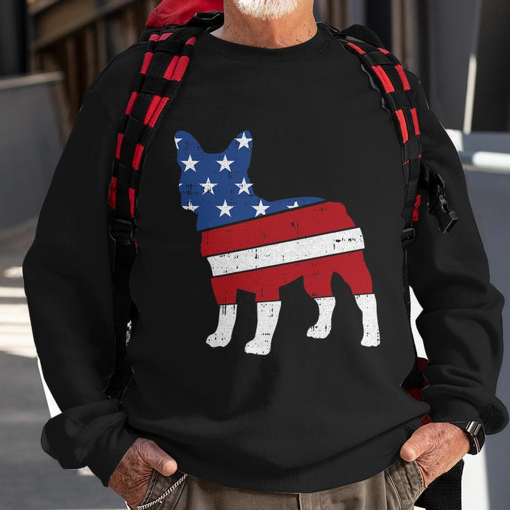 French Bulldog 4Th Of July Cute Frenchie American Flag Dog Sweatshirt Gifts for Old Men