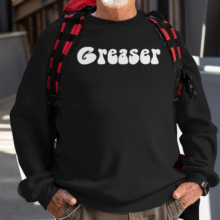 Fun Retro 1950&8217S Vintage Greaser White Text Gift Sweatshirt Gifts for Old Men