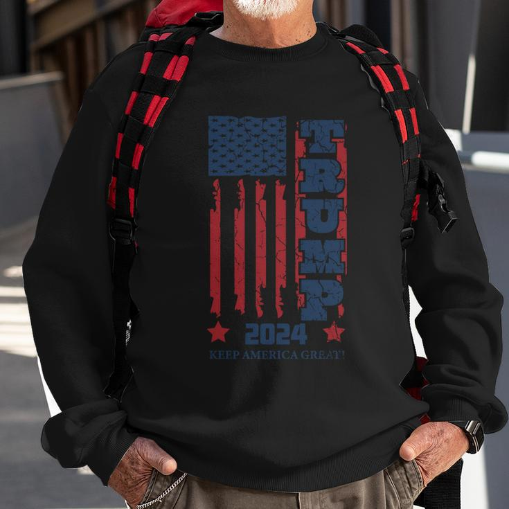 Funny Anti Biden Donald J Trump Distressed Flag Pocket Sweatshirt Gifts for Old Men