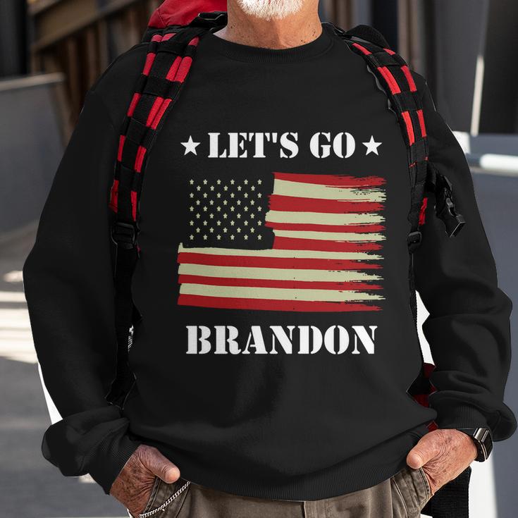 Funny Anti Biden Fjb Lets Go Brandon Let Go Brandon American Flag Republic Sweatshirt Gifts for Old Men