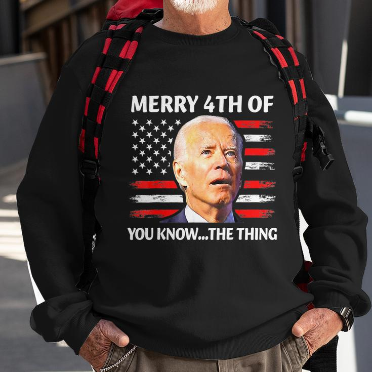 Funny Biden Confused Merry Happy 4Th Of You KnowThe Thing Sweatshirt Gifts for Old Men