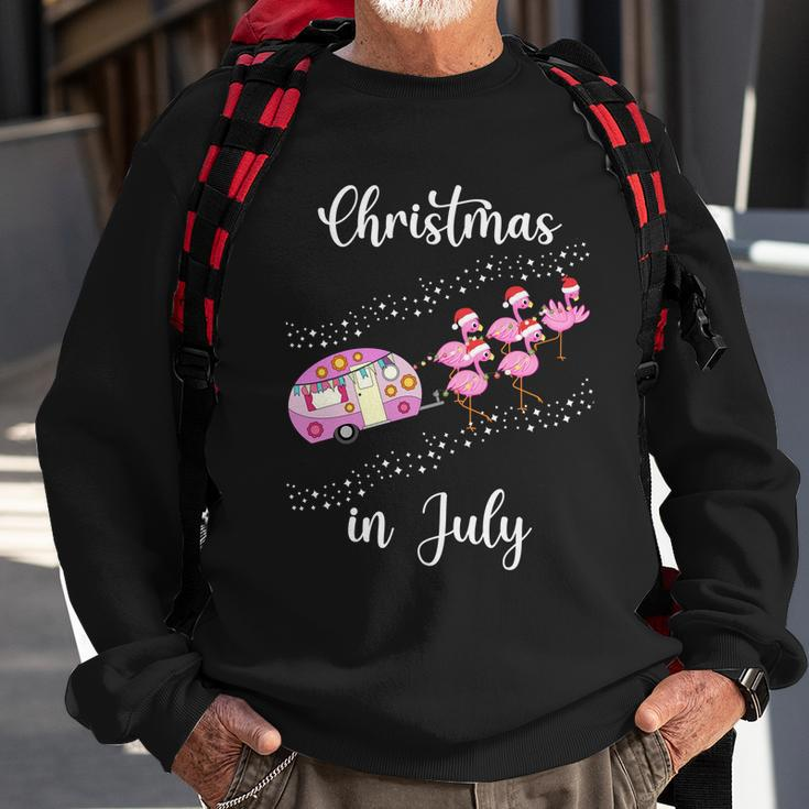 Funny Flamingo Pink Retro Camping Car Christmas In July Great Gift Sweatshirt Gifts for Old Men