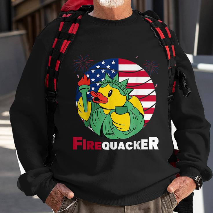 Funny Fourth Of July Usa Patriotic Firecracker Rubber Duck Funny Gift Sweatshirt Gifts for Old Men