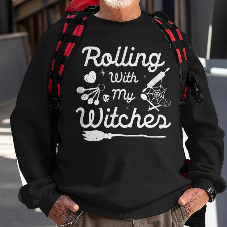 Funny Halloween Baker Cooking Witch Rolling With My Witches Sweatshirt Gifts for Old Men