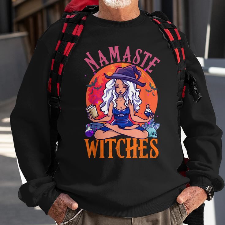 Funny Halloween Namaste Witches Halloween Spirits Witch Sweatshirt Gifts for Old Men