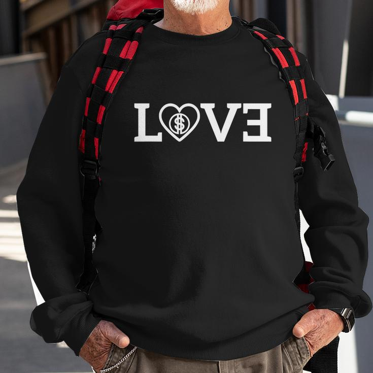 Funny Love Money Heart Sweatshirt Gifts for Old Men