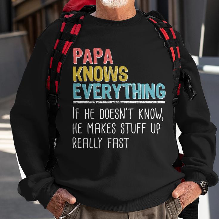 Funny Papa Knows Everything Sweatshirt Gifts for Old Men