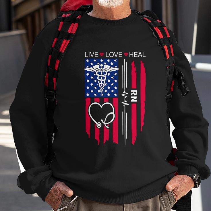 Funny Rn Nurse Us Flag For 4Th Of July Sweatshirt Gifts for Old Men