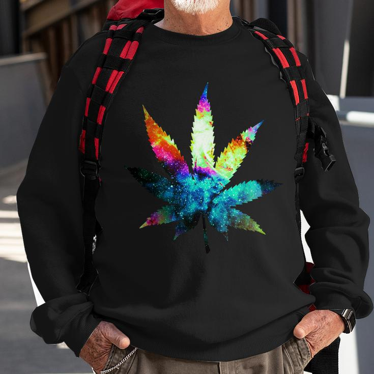 Galaxy Kush In Space Weed Sweatshirt Gifts for Old Men