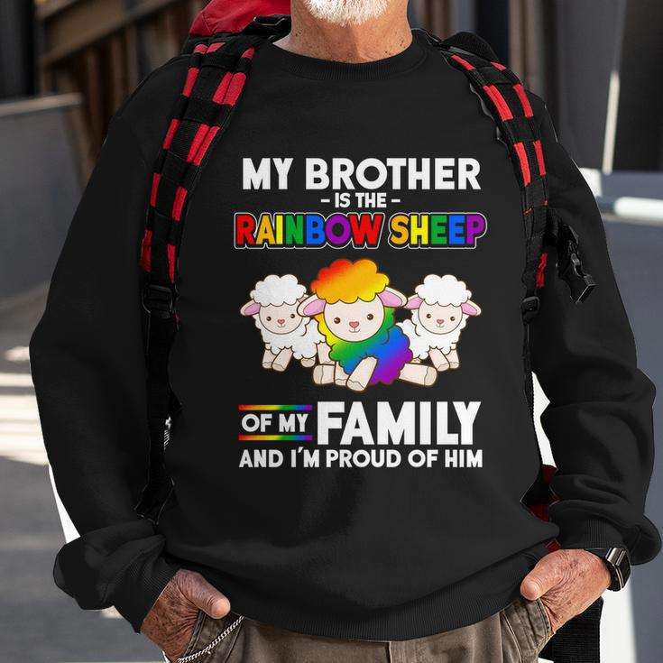 Gay Pride Brother Rainbow Sheep Of Family Proud Coming Out Cool Gift Sweatshirt Gifts for Old Men