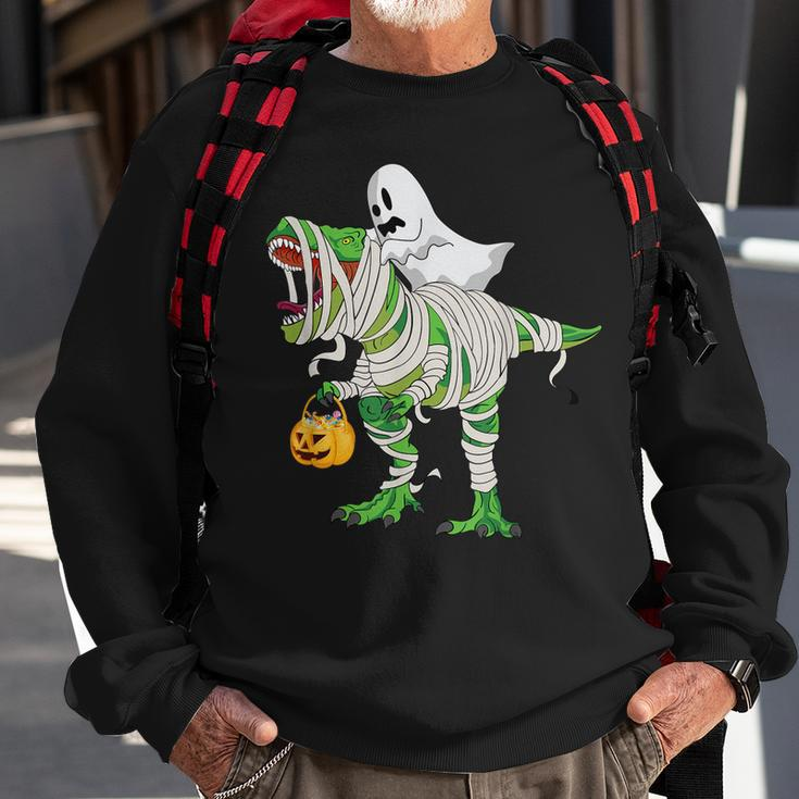 Ghost RidingRex Mummy Dinosaur Halloween Sweatshirt Gifts for Old Men