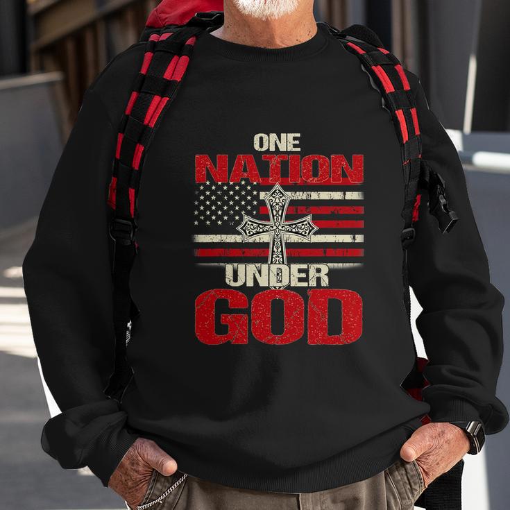 God Christian Us Flag Funny 4Th Of July Faith Sweatshirt Gifts for Old Men