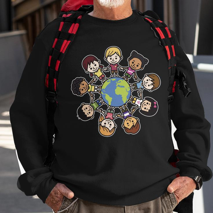 Happy Earth Day Children Around The World Sweatshirt Gifts for Old Men