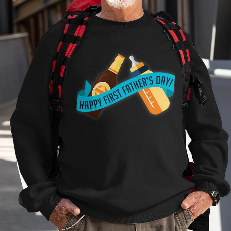 Happy First Fathers Day Baby Bottle Tshirt Sweatshirt Gifts for Old Men