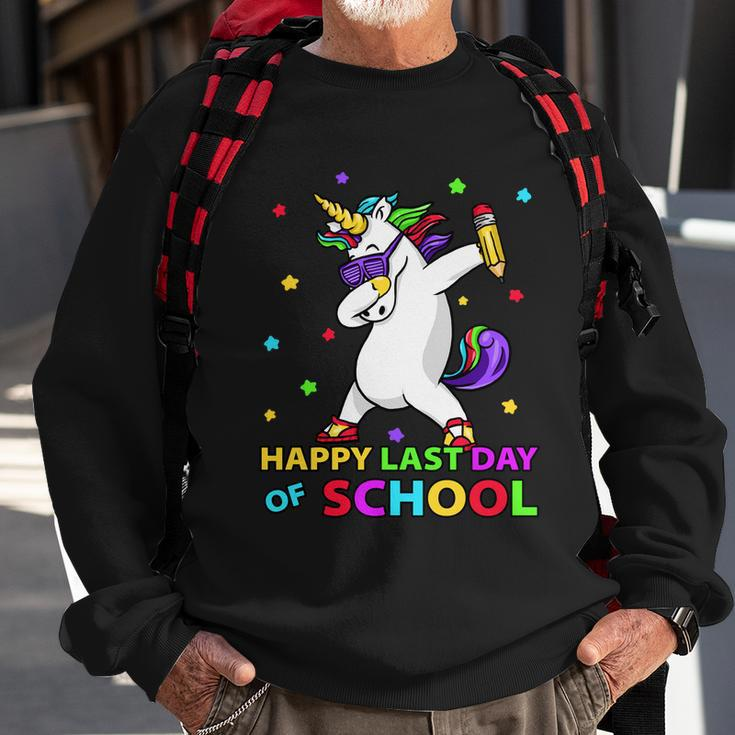 Happy Last Day Of School Funny Unicorn Cute Teacher Student Cute Gift Sweatshirt Gifts for Old Men