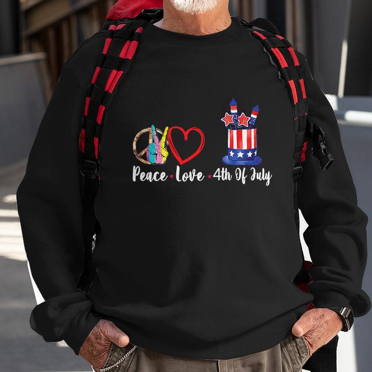 Happy Peace Love 4Th Of July Sublimation Sweatshirt Gifts for Old Men