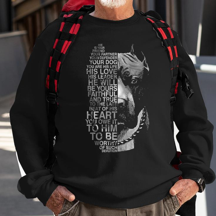 He Is Your Friend Your Partner Your Dog Pitbull Sweatshirt Gifts for Old Men