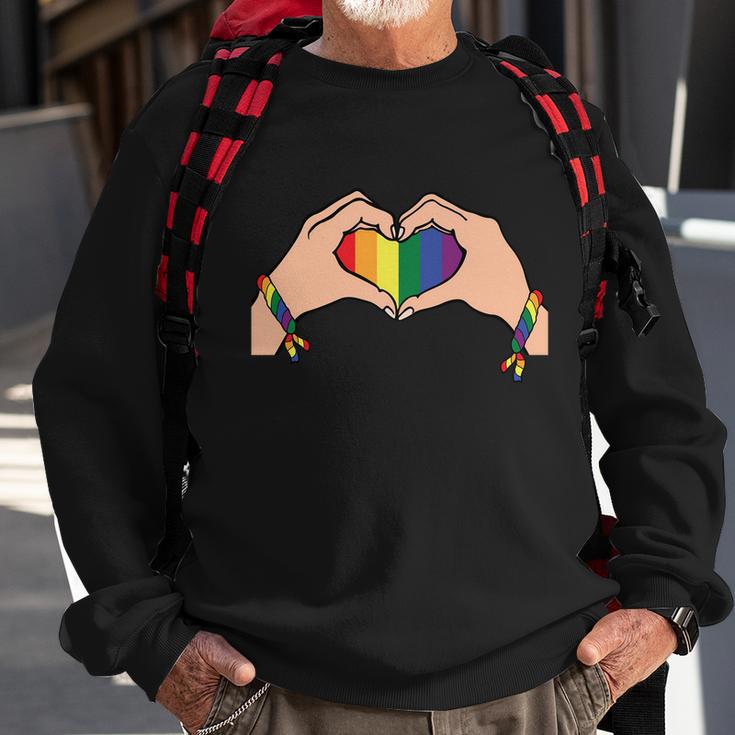 Heart Lgbt Gay Pride Lesbian Bisexual Ally Quote Sweatshirt Gifts for Old Men