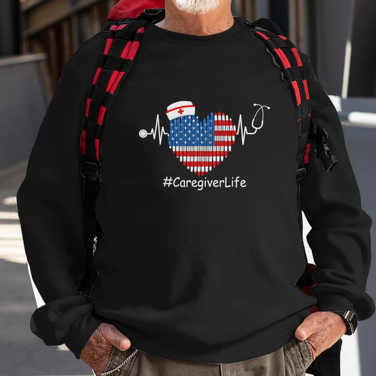 Heartbeat Patriotic Funny 4Th Of July Sweatshirt Gifts for Old Men