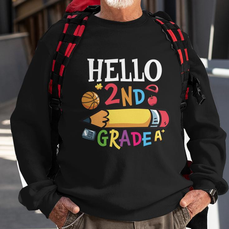 Hello 2Nd Grade Pencil Back To School Sweatshirt Gifts for Old Men