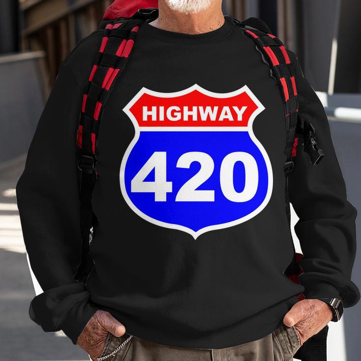 Highway 420 Sign Weed Tshirt Sweatshirt Gifts for Old Men