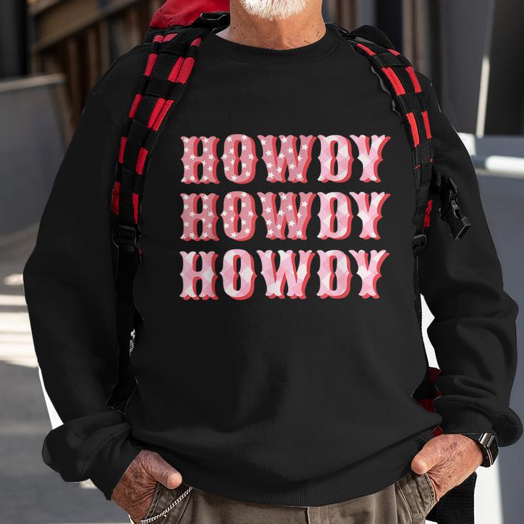 Howdy Cowgirl Boots Bling Women Cute Western Country Sweatshirt Gifts for Old Men