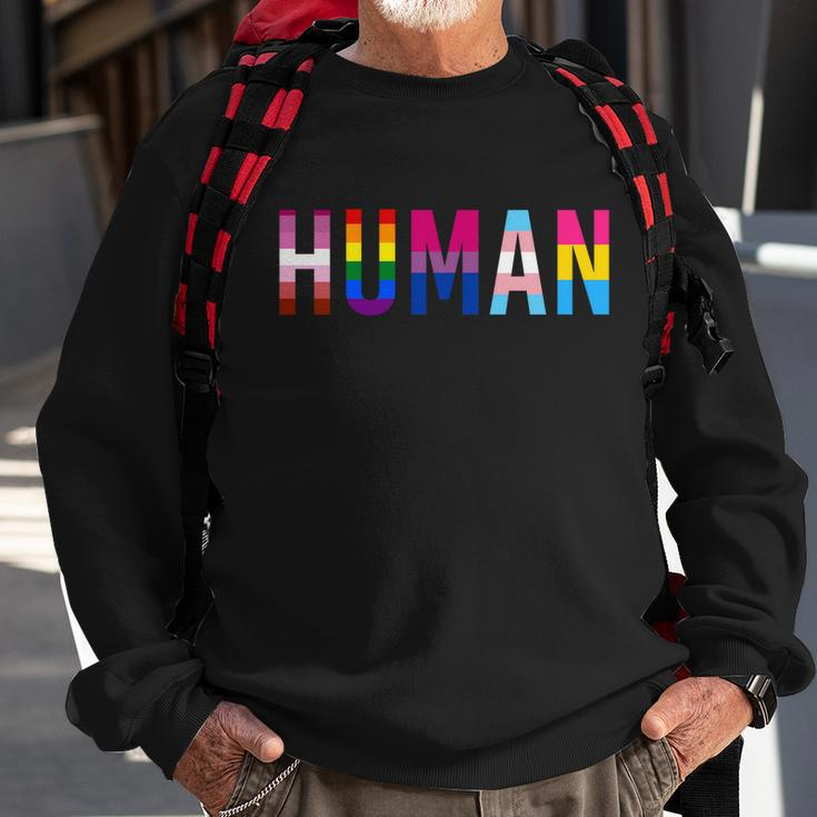 Human Lgbt Flag Gay Pride Month Transgender Rainbow Lesbian Gift Tshirt Sweatshirt Gifts for Old Men