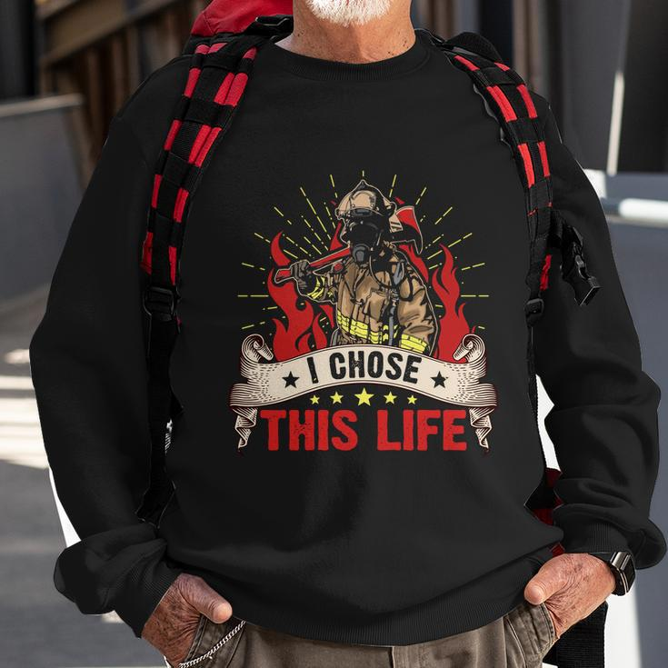 I Chose This Life Thin Red Line Sweatshirt Gifts for Old Men