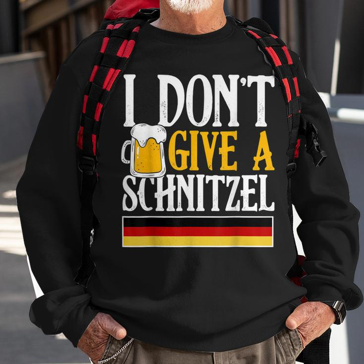 I Dont Give A Schnitzel German Beer Wurst Funny Oktoberfest Men Women Sweatshirt Graphic Print Unisex Gifts for Old Men