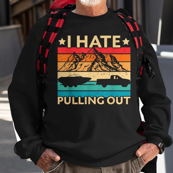 I Hate Pulling Out Boat Captain Funny Boating Retro V2 Men Women Sweatshirt Graphic Print Unisex Gifts for Old Men