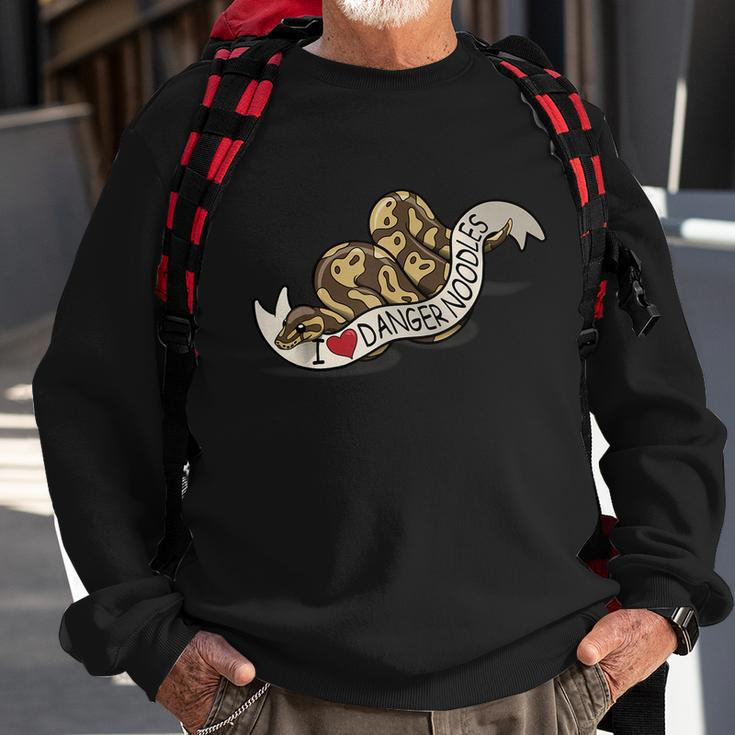 I Love Danger Noodles Ball Python Cute Graphic Design Printed Casual Daily Basic Sweatshirt Gifts for Old Men