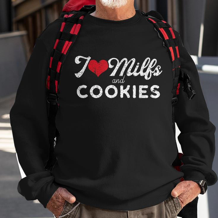 I Love Milfs And Cookies Gift Funny Cougar Lover Joke Gift Tshirt Sweatshirt Gifts for Old Men