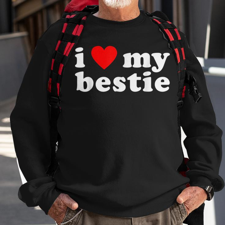 I Love My Bestie Best Friend Bff Cute Matching Friends Heart Men Women Sweatshirt Graphic Print Unisex Gifts for Old Men