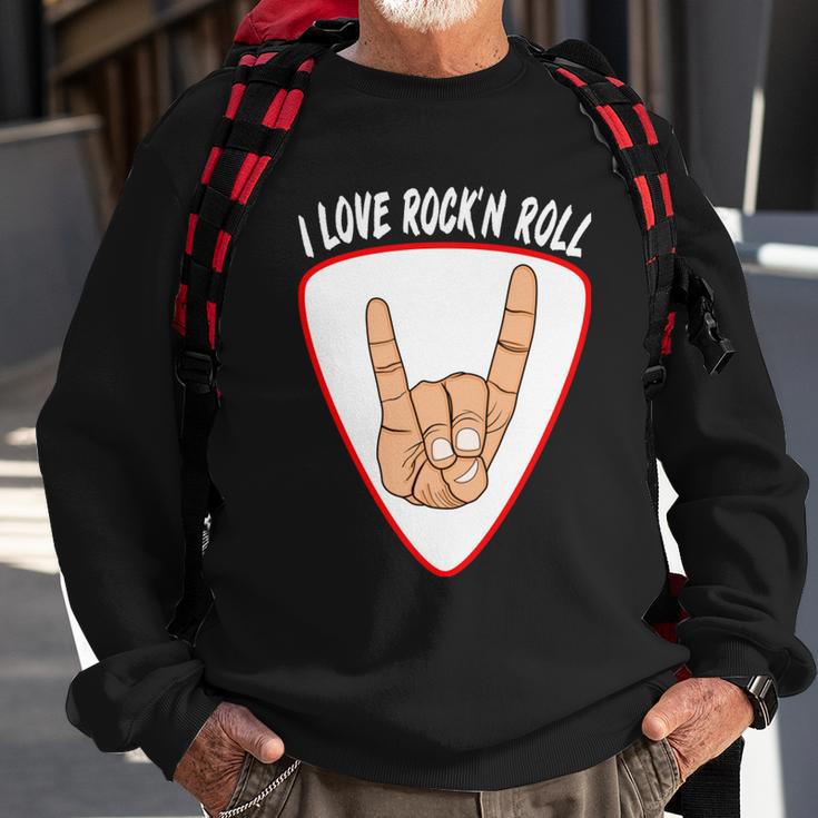 I Love Rock N Roll I Love Rockn Roll Devils Horn Sweatshirt Gifts for Old Men