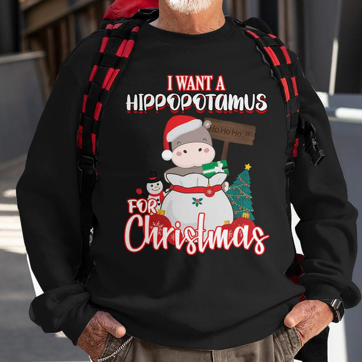 I Want A Hippopotamus For Christmas Ho Ho Ho Sweatshirt Gifts for Old Men