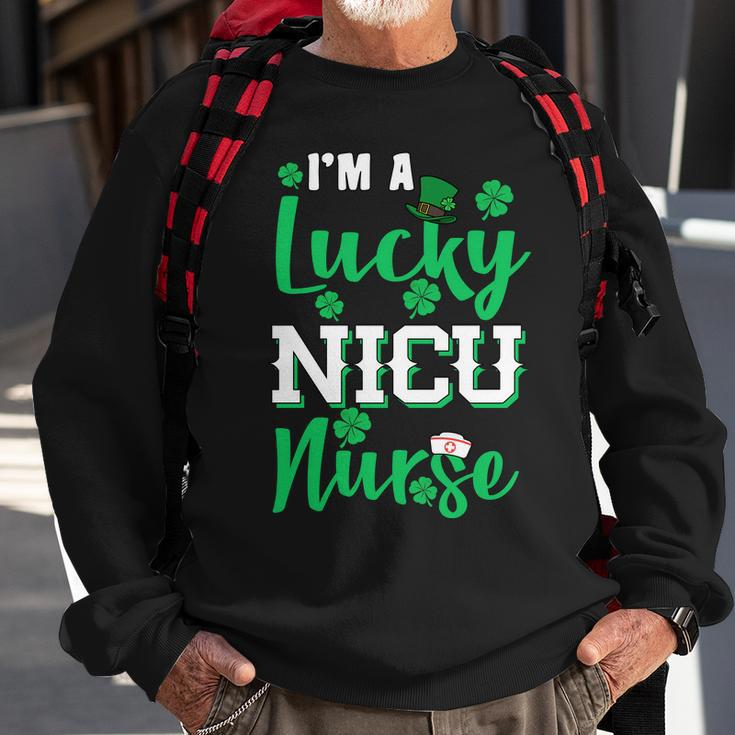 Im A Lucky Nicu Nurse St Patricks Day Graphic Design Printed Casual Daily Basic Sweatshirt Gifts for Old Men