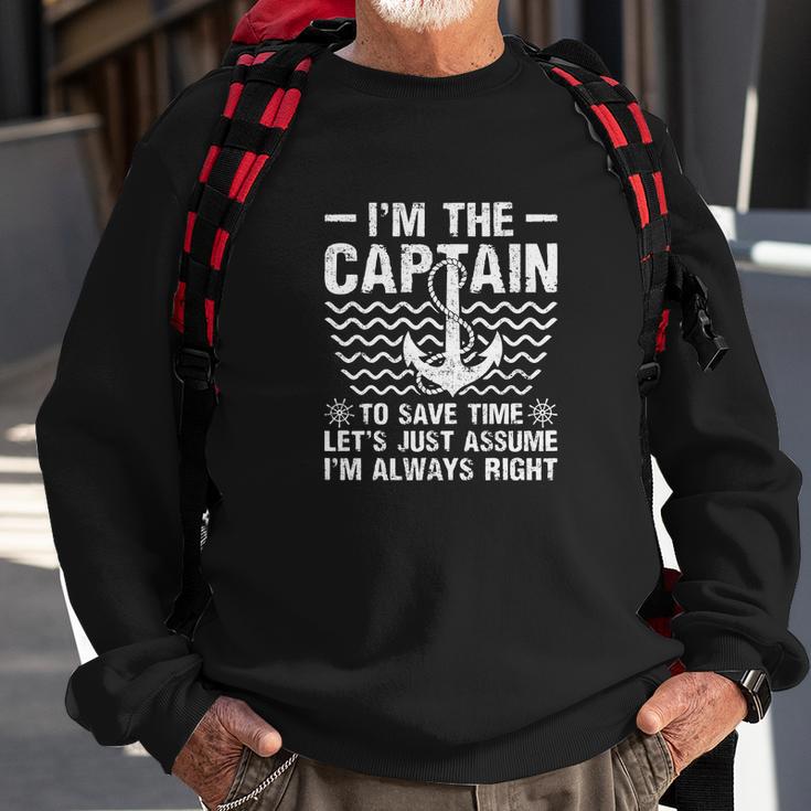 Im Always Right Boat Captain Funny Sweatshirt Gifts for Old Men