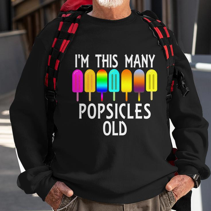 Im This Many Popsicles Old Funny 7Th Birthday Popsicle Cute Gift Sweatshirt Gifts for Old Men