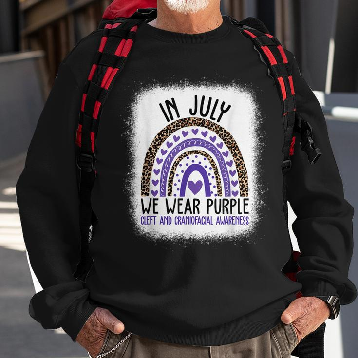 In July We Wear Purple Cool Cleft And Craniofacial Awareness Sweatshirt Gifts for Old Men