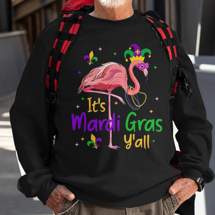 It S Mardi Gras Y All Funny Flamingo Mardi Gras Sweatshirt Gifts for Old Men