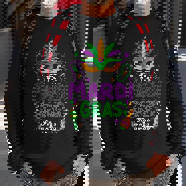 Its Mardi Gras Yall Mardi Gras Party Mask Costume Men Women Sweatshirt Graphic Print Unisex Gifts for Old Men