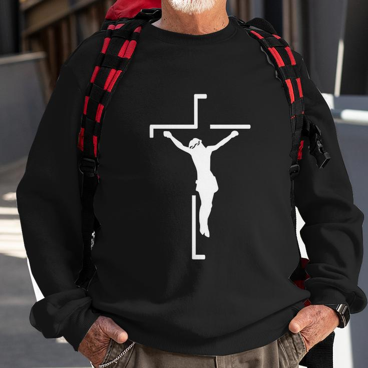Jesus On Cross Funny Christian Sweatshirt Gifts for Old Men