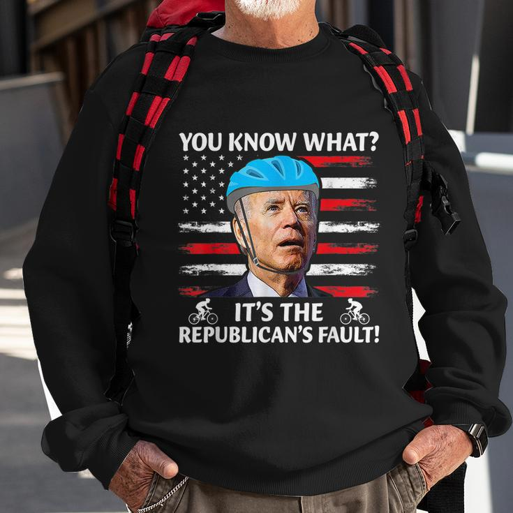 Joe Biden Falling Its The Republicans Fault Sweatshirt Gifts for Old Men