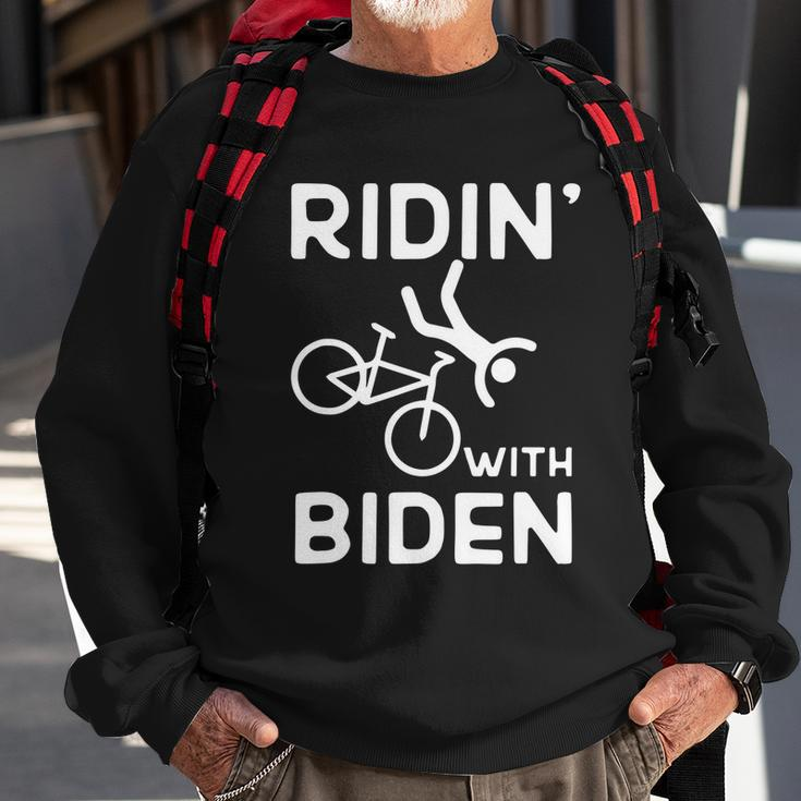 Joe Biden Falling With Biden Funny Ridin With Biden Sweatshirt Gifts for Old Men