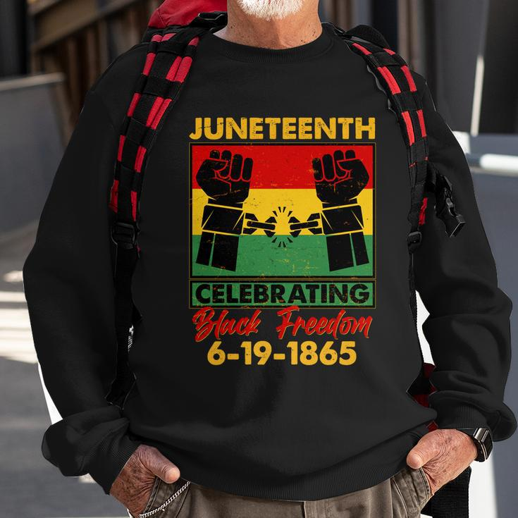 Juneteenth Celebrating Black Freedom 6-19-1865 Breaking The Chains Sweatshirt Gifts for Old Men
