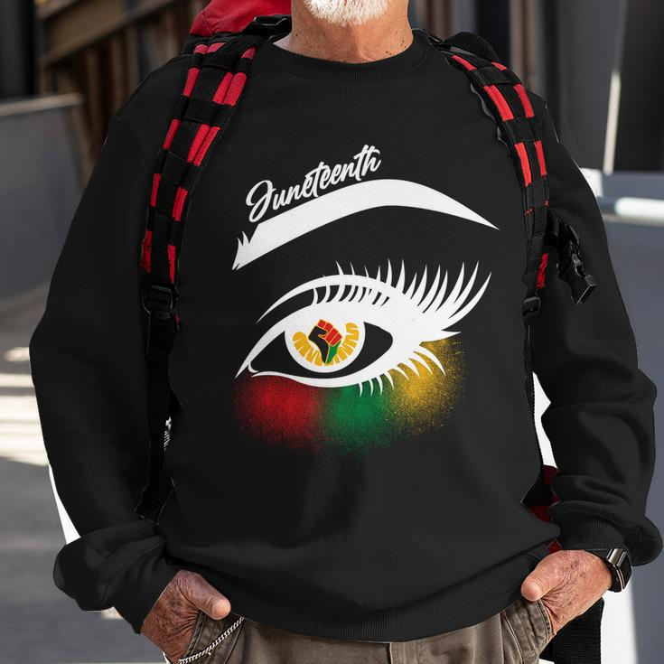 Juneteenth Red Gold Green Eyelashes Sweatshirt Gifts for Old Men