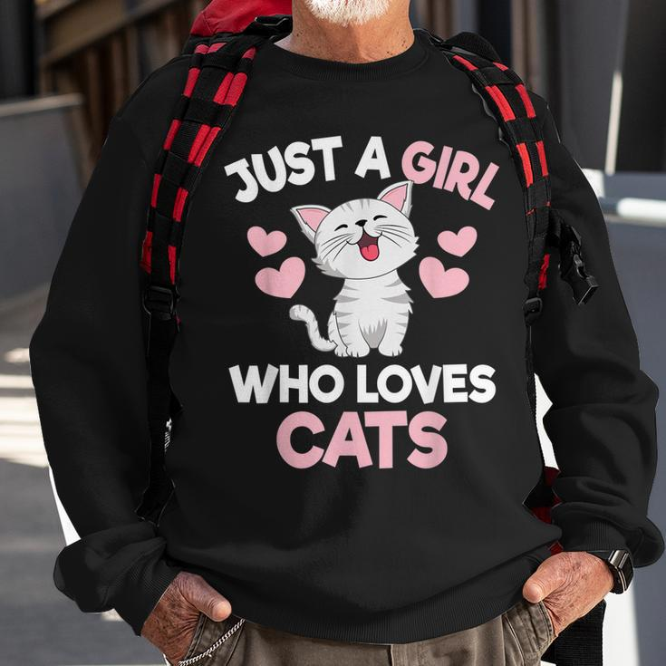 Just A Girl Who Loves Cats Cat Lover Cute Cat Sweatshirt Gifts for Old Men