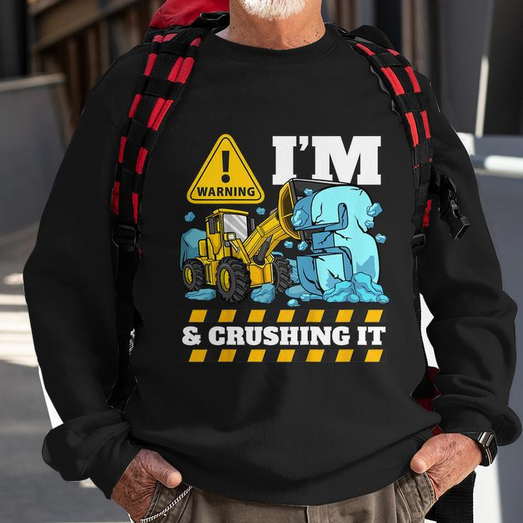 Kids Construction Truck 3Rd Birthday Boy 3 Bulldozer Digger Meaningful Gift Sweatshirt Gifts for Old Men