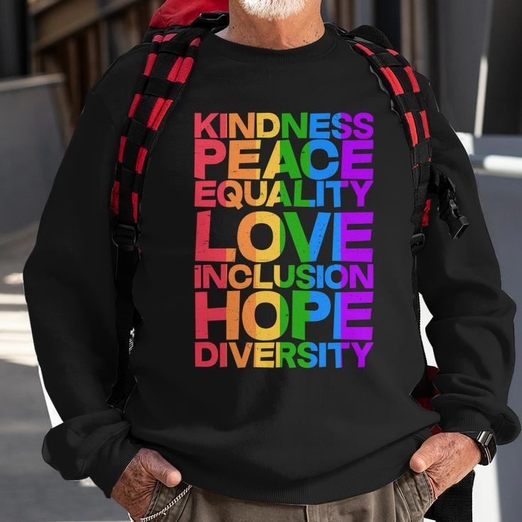 Kindness Peace Equality Love Inclusion Hope Diversity V2 Sweatshirt Gifts for Old Men