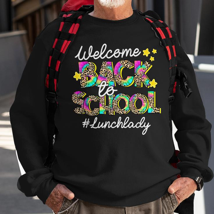 Leopard Welcome Back To School Lunch Lady Life Sweatshirt Gifts for Old Men